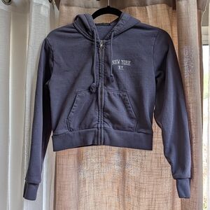 Brandy Melville Blue Gray Fleece Jacket